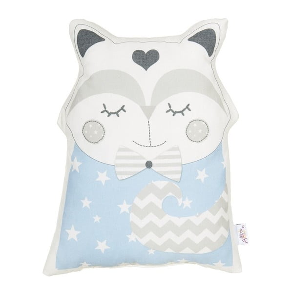 Niebieska poduszka dziecięca z domieszką bawełny Mike & Co. NEW YORK Pillow Toy Smart Cat, 23x33 cm
