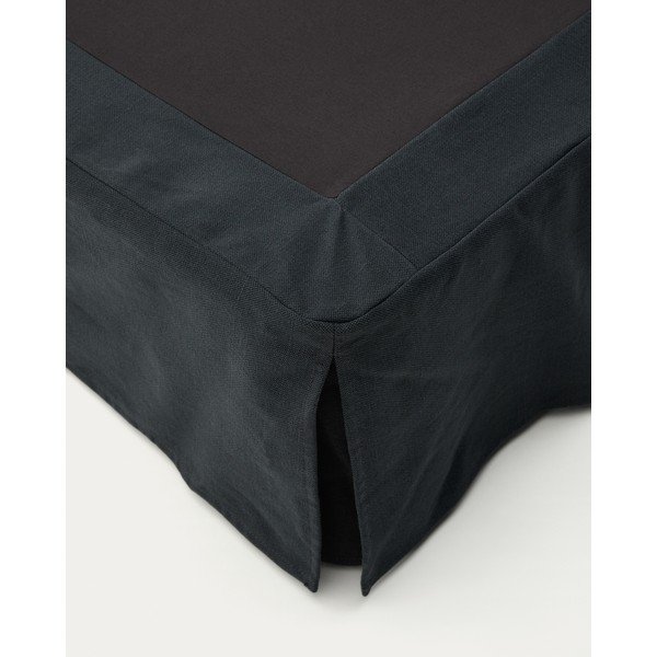 Antracytowe tapicerowane łóżko jednoosobowe 90x200 cm Jaira – Kave Home-image-1