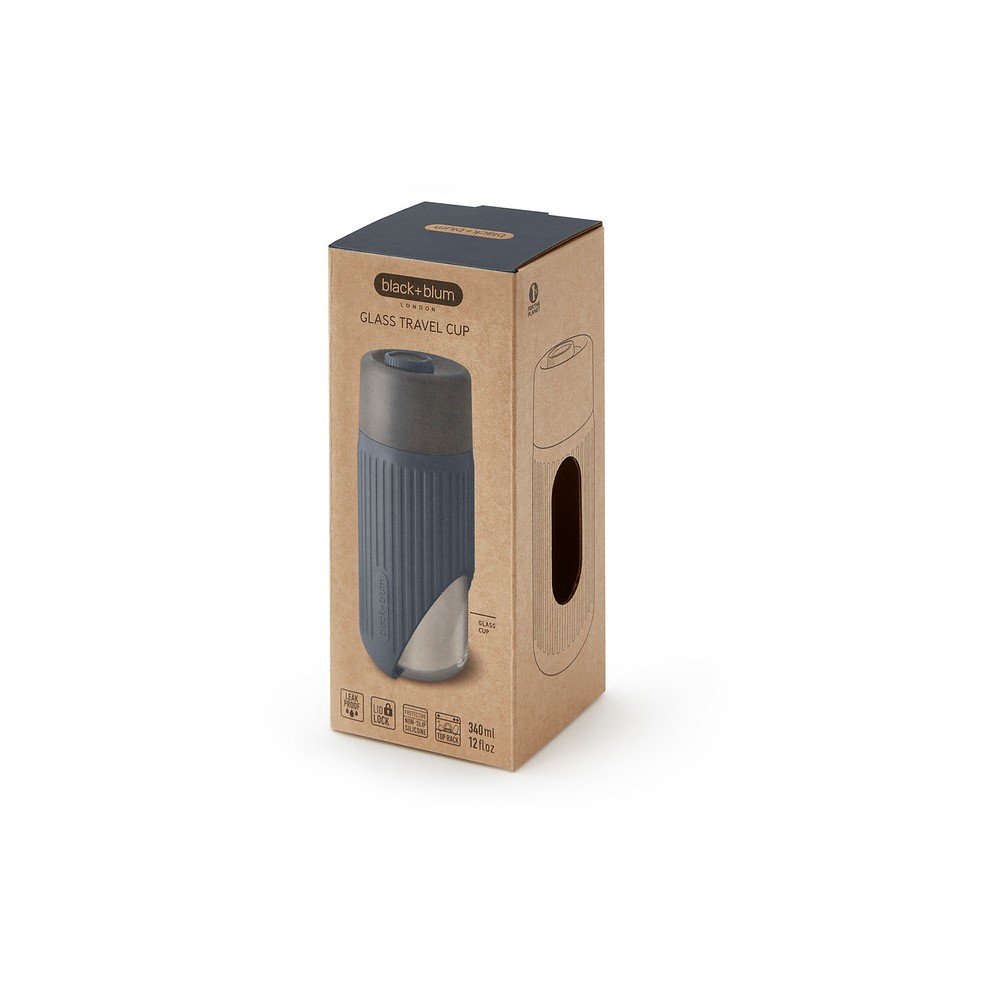Ciemnoszary szklany kubek podróżny 340 ml – Black + Blum (zdjęcie 9)