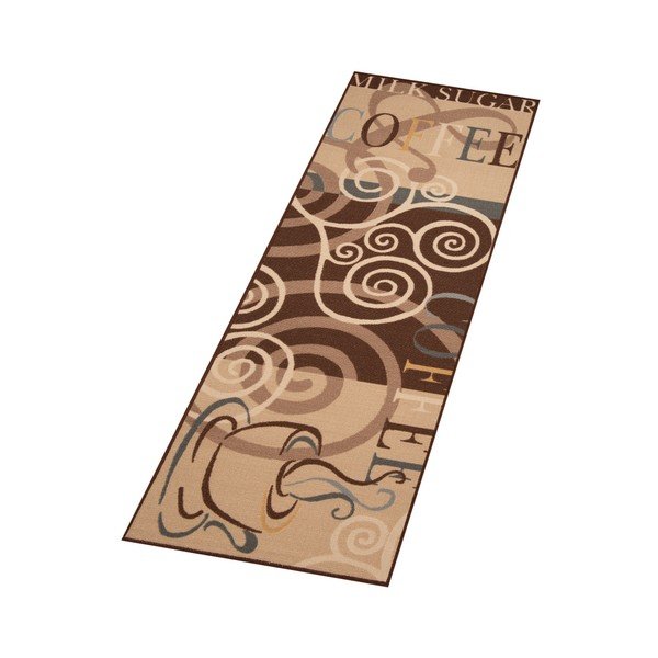 Brązowy chodnik Zala Living Vibe Coffee Ornament, 67x180 cm-image-1
