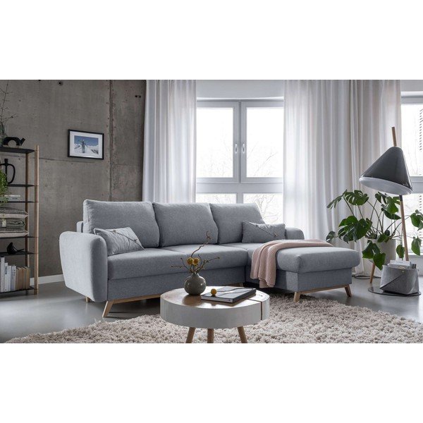 Jasnoszary narożnik rozkładany Miuform Scandic Lagom, prawostronny-image-3