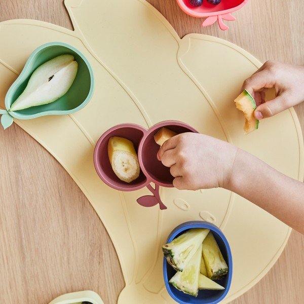 Żółte/zielone silikonowe miski dla dzieci zestaw 2 szt. Lemon & Pear – OYOY Mini-image-1