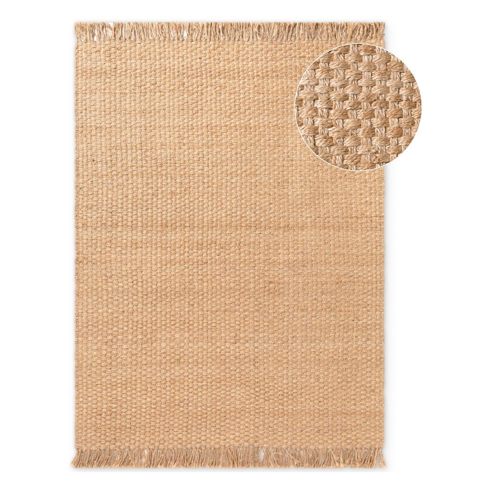 Dwustronny dywan z juty tkany ręcznie w naturalnym kolorze 160x230 cm Fjord – Hanse Home