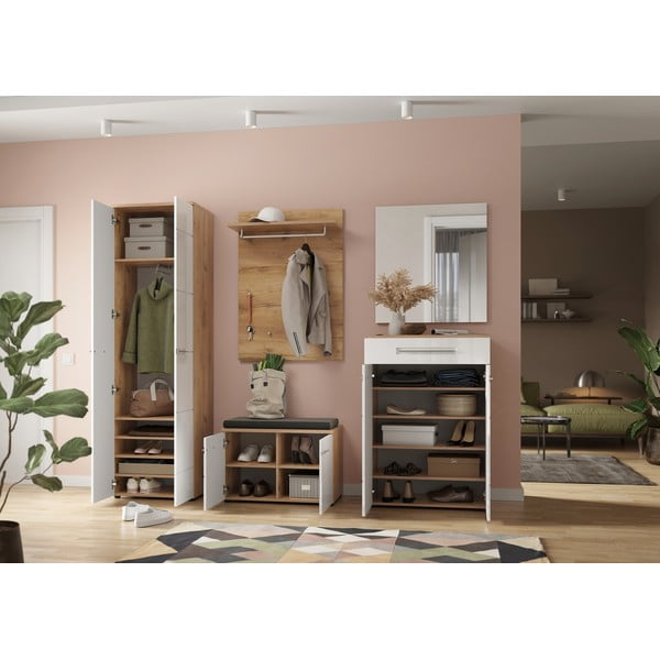 Biała szafka na buty w dekorze dębu Aledo – Germania-image-4