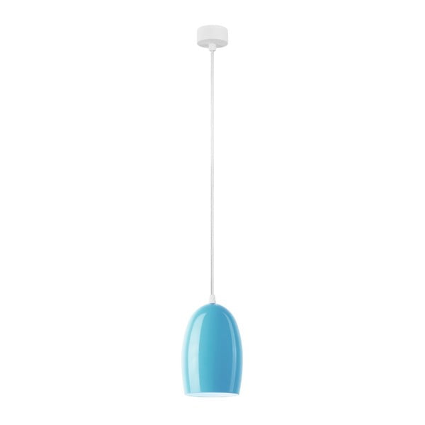 Niebieska lampa wisząca z białym kablem Sotto Luce Ume