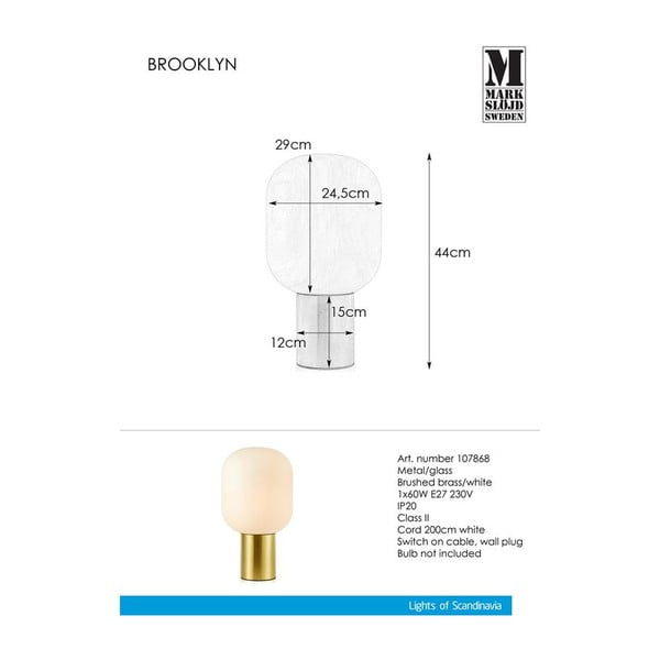 Lampa stołowa Markslöjd Brooklyn Brushed Brass-image-3