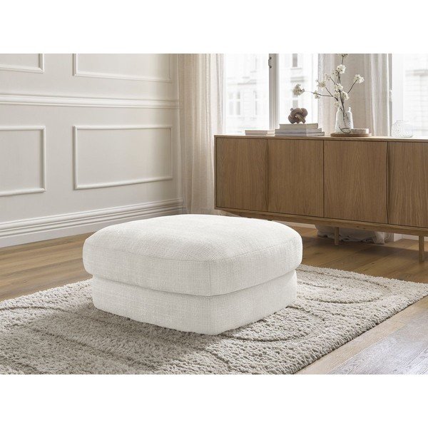 Biały podnóżek z tkaniny szenilowej Leonore – Bobochic Paris-image-1