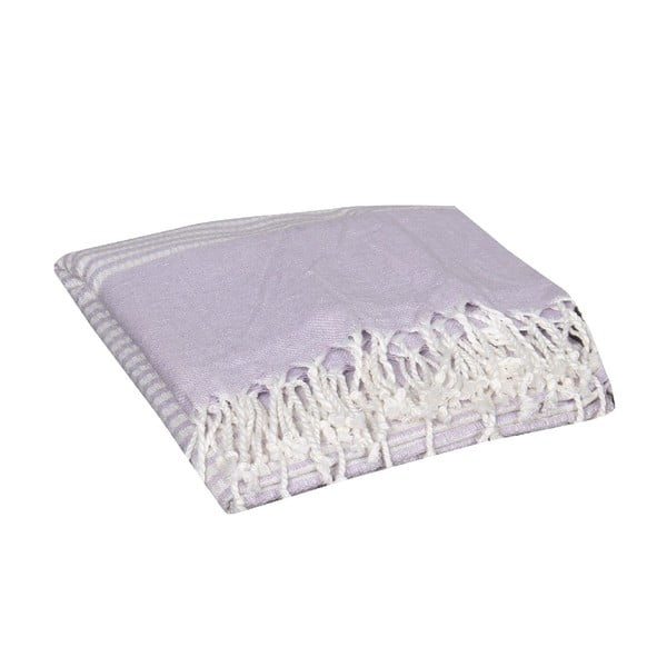 Jasnofioletowy ręcznik hammam Hermes Lilac, 90x190 cm