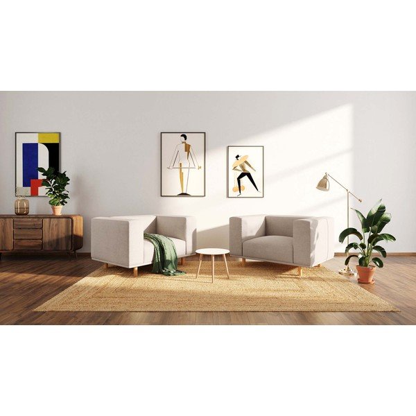 Beżowy fotel z materiału bouclé Kukumo – Ame Yens-image-4