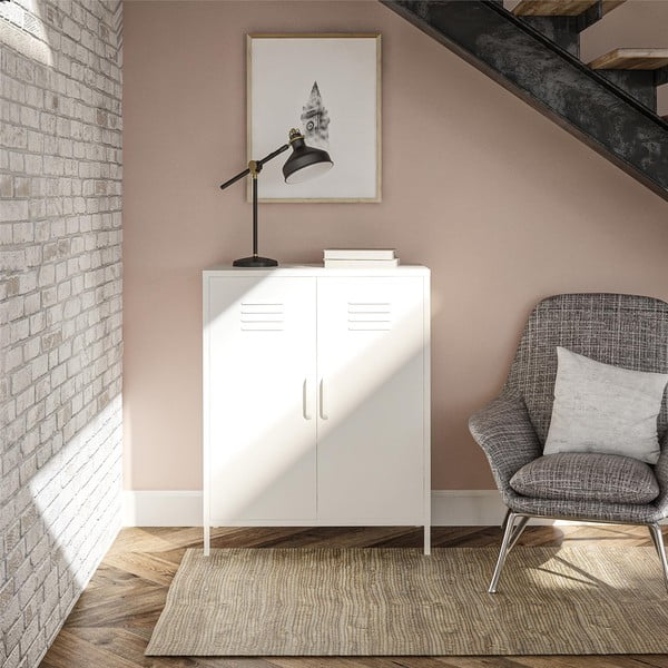Biała metalowa szafka 40x102x80 cm Mission District – Støraa-image-2
