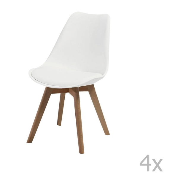 Zestaw 4 białych krzeseł Evergreen House Eco