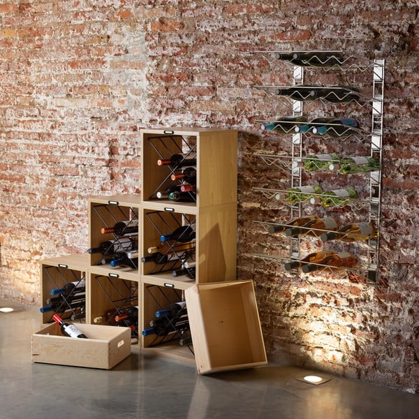 Regał na wino w dekorze jesionu w naturalnym kolorze liczba butelek 12 36,5x36x29 cm Macon – Compactor-image-1