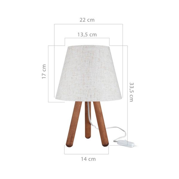 Biało-naturalna lampa stołowa z tekstylnym kloszem (wysokość 33,5 cm) – Squid Lighting-image-2