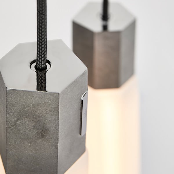 Szara lampa wisząca ze ściemniaczem ø 6 cm Basalt – tala-image-4