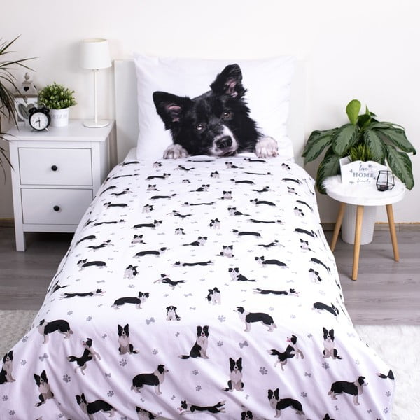 Bawełniana jednoosobowa  pościel dziecięca 140x200 cm Border Collie – Jerry Fabrics-image-2