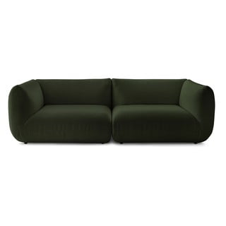 Zielona sztruksowa sofa 260 cm Lecomte – Bobochic Paris