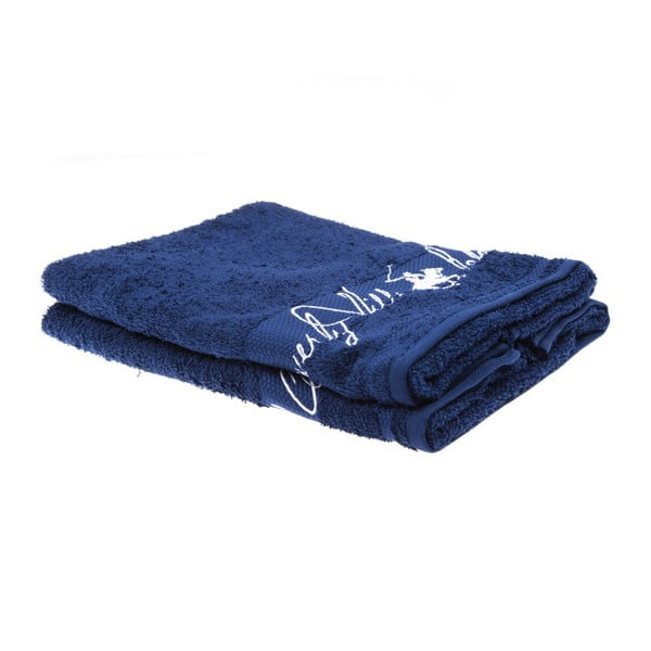 Zestaw 2 ciemnoniebieskich ręczników Beverly Hills Polo Club Tommy Yazi, 50x100 cm