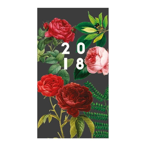 Wąski kalendarz 2018 Portico Designs Roses, A5