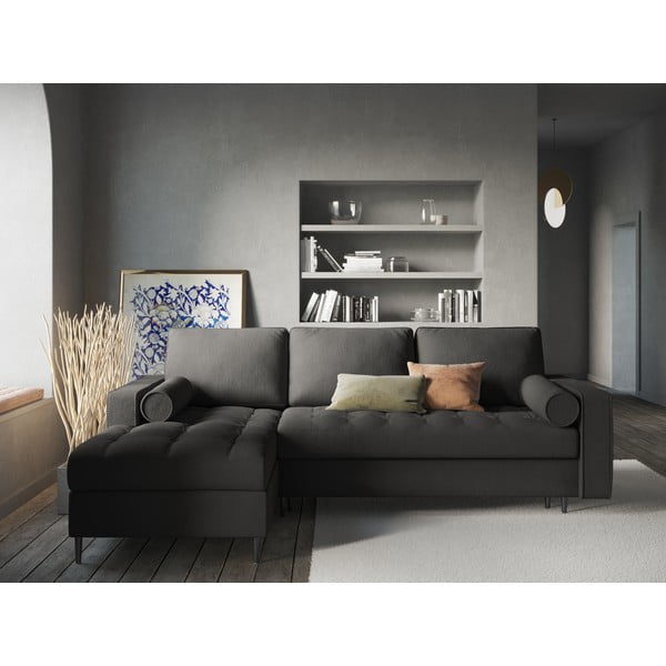 Ciemnoszary rozkładany narożnik Milo Casa Santo, lewostronny-image-1