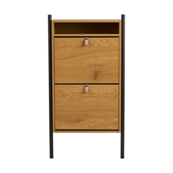 Uchylna szafka na buty w dekorze dębu w naturalnym kolorze 62x118x26 cm Barco – House Nordic