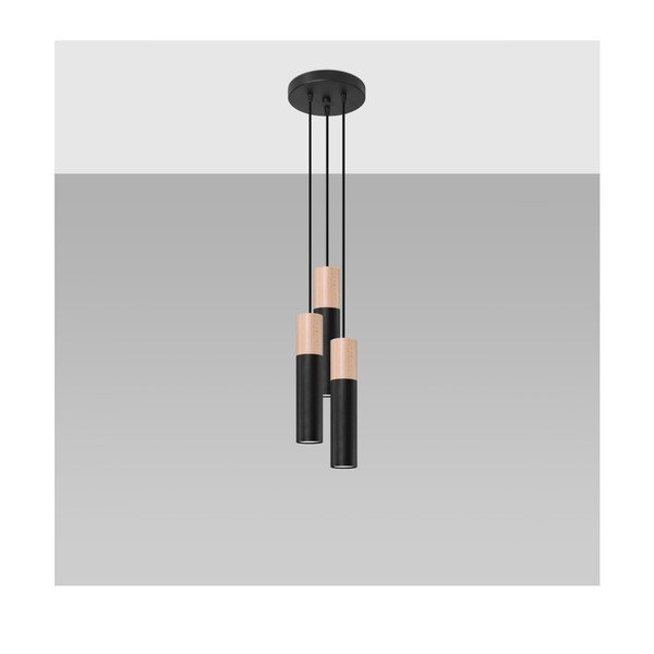 Czarna lampa wisząca ø 6 cm Paul – Sollux-image-3