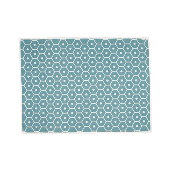 Turkusowy koc z mieszanki wełny 140x180 cm Honey Turquoise – Pappelina
