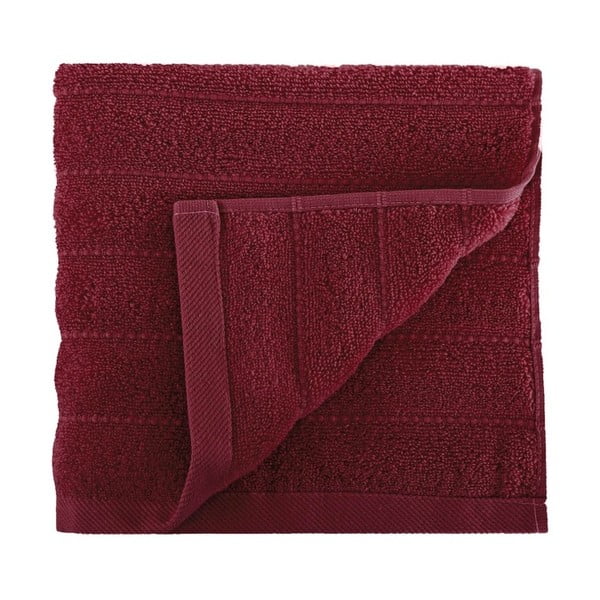 Ciemnoczerwony ręcznik z czesanej bawełny Pierre, 50x90 cm