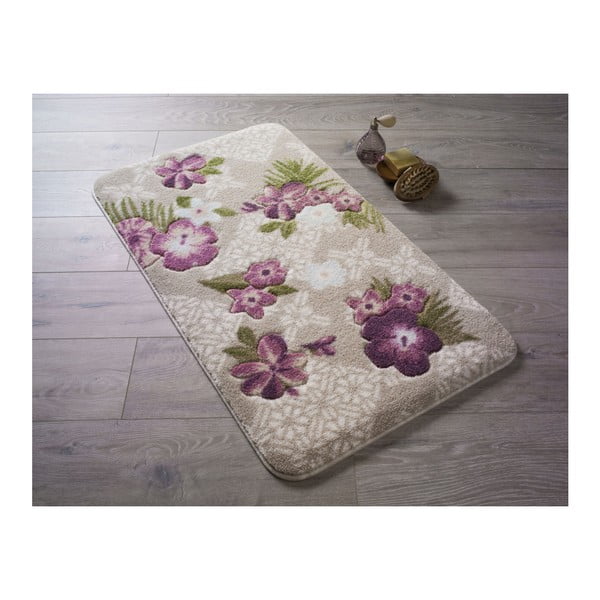 Różowy dywanik łazienkowy we wzory Foutastic Tropical, 80x140 cm