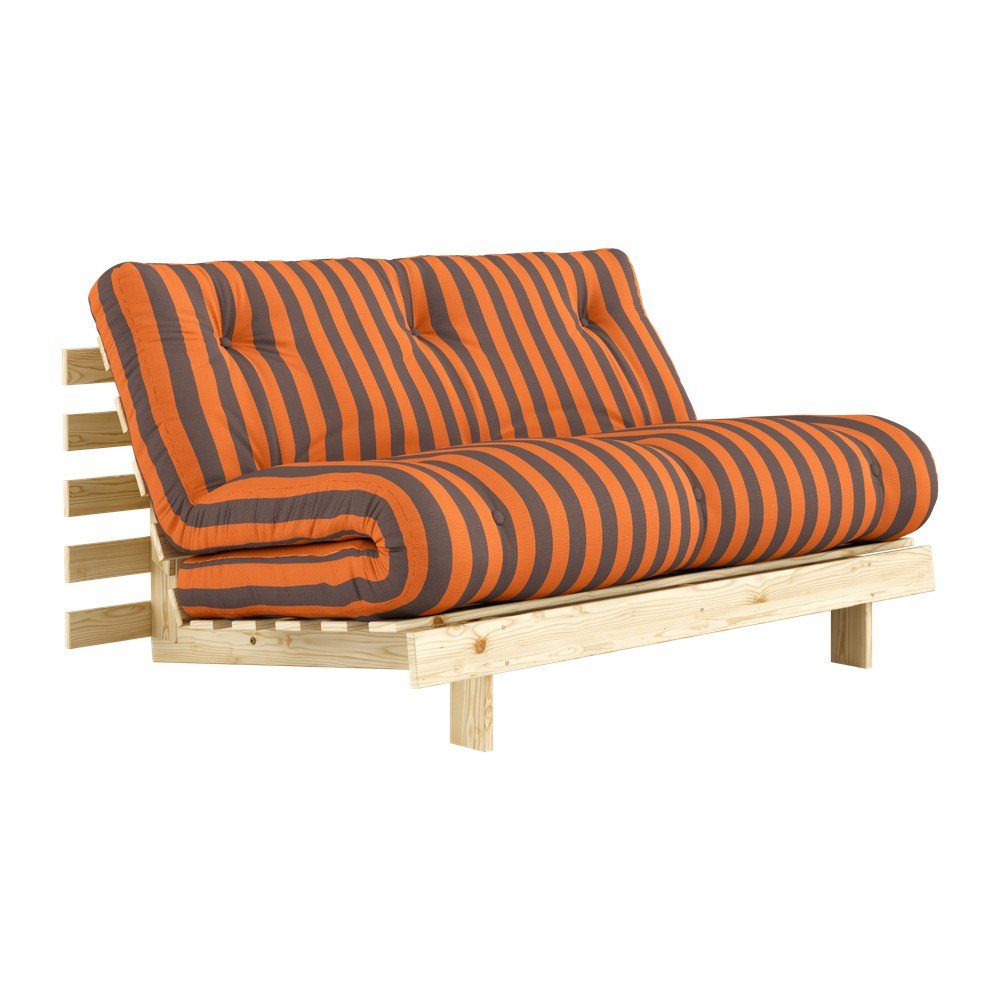 Pomarańczowa/brązowa rozkładana sofa 140 cm Roots – Karup