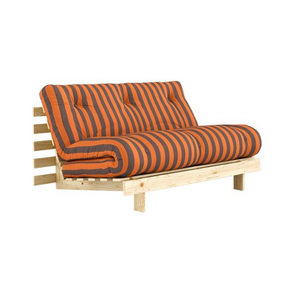 Pomarańczowa/brązowa rozkładana sofa 140 cm Roots – Karup