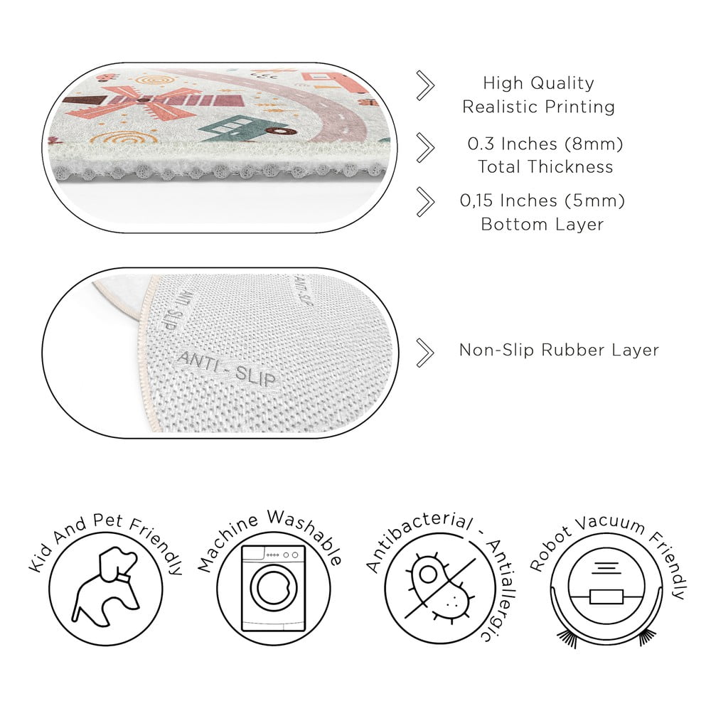 Dziecięcy dywan do zabawy odpowiedni do prania ø100 cm Furry World – Mila Home (zdjęcie 10)