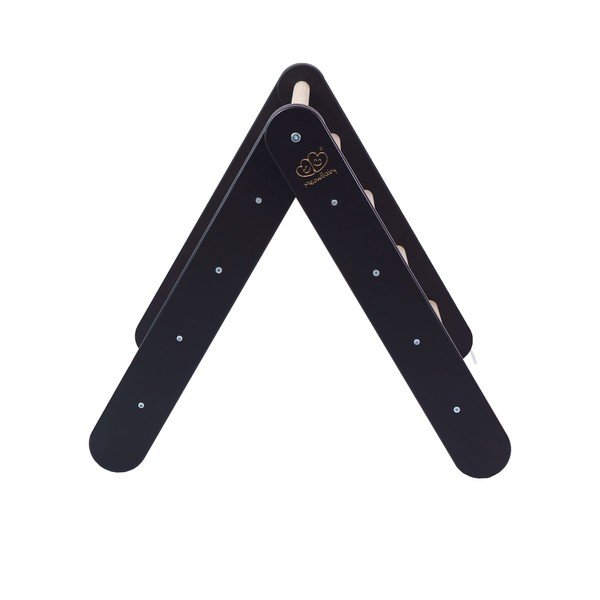 Czarna drabinka pikler z litego drewna sosnowego 60x60x60 cm Montessori – Meowbaby-image-3