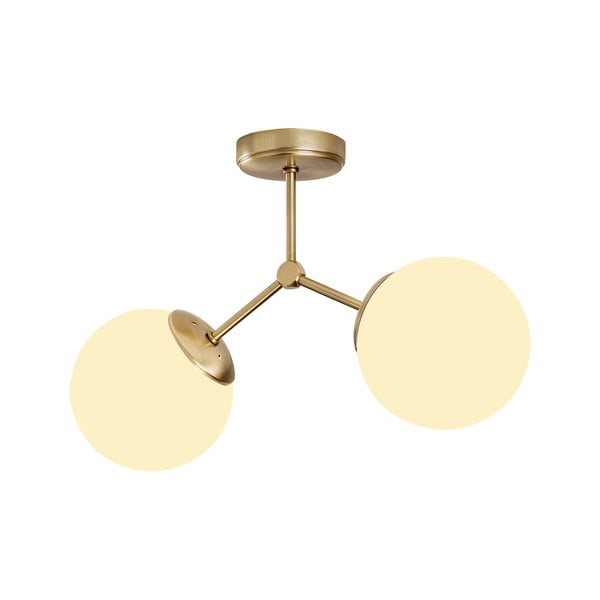 Biała/w kolorze mosiądzu lampa sufitowa ze szklanym kloszem 15x44 cm Damar – Opviq lights-image-2