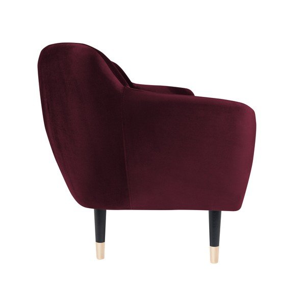 Bordowa sofa z czarnymi nogami Mazzini Sofas Amelie, 158 cm-image-3