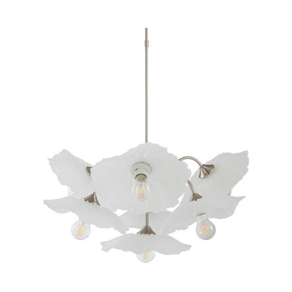 Szklana lampa wisząca ze ściemniaczem w kolorze matowego srebra ø 70 cm Nugget – Jotex