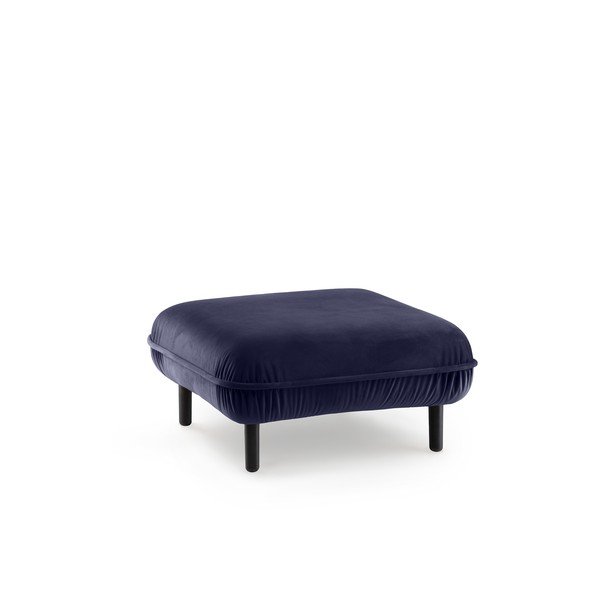 Ciemnoniebieski aksamitny podnóżek EMKO Bean-image-2