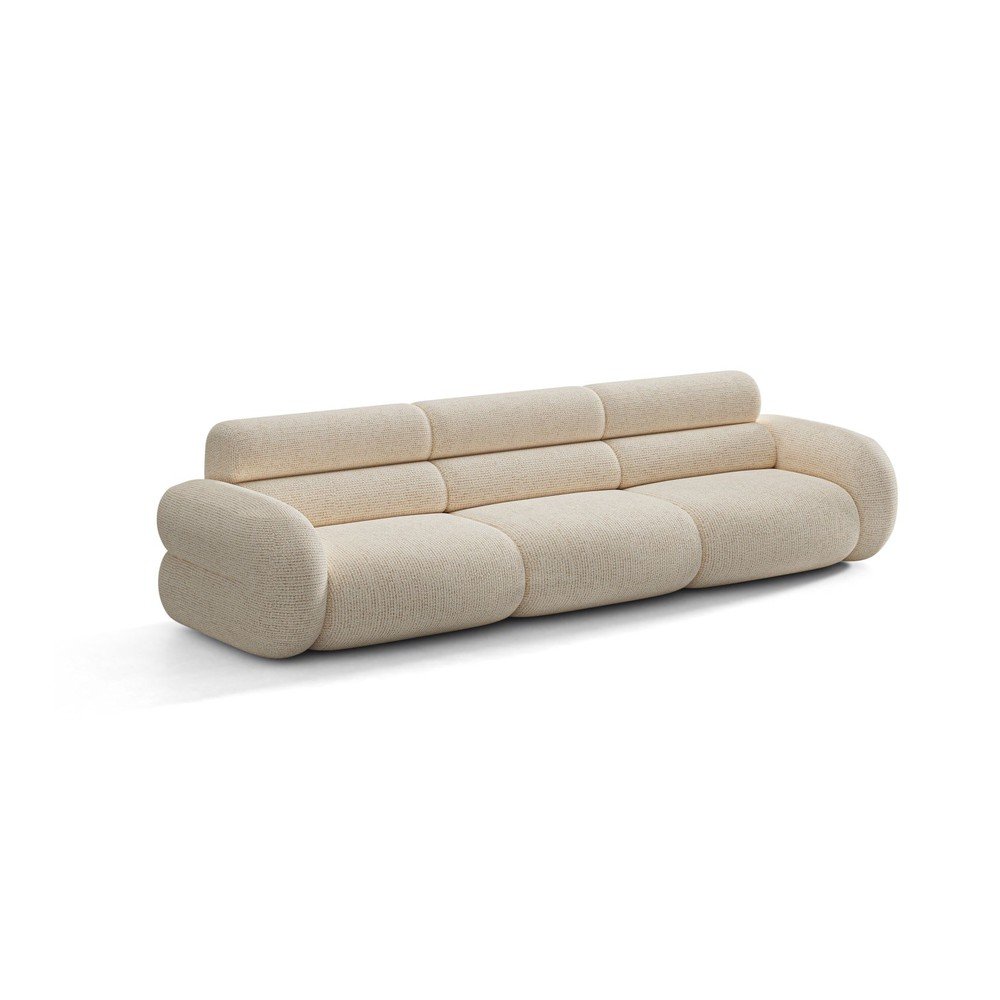 Kremowa sofa z tkaniny szenilowej 305 cm Neo – Micadoni