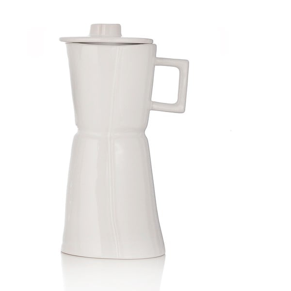 Porcelanowy wazon w kształcie kawiarki Terra White