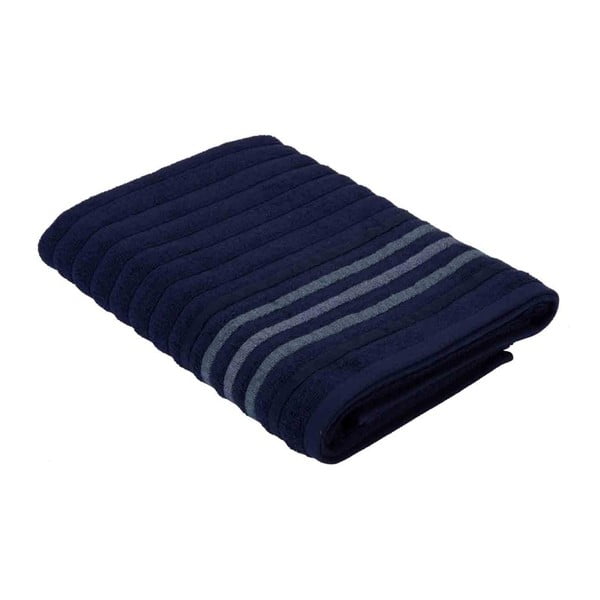 Ciemnoniebieski ręcznik z bawełny Bella Maison Stripe, 30x50 cm