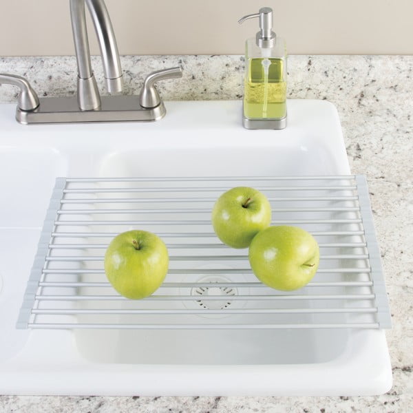 Srebrny aluminiowy ociekacz na zlew Metro – iDesign-image-1