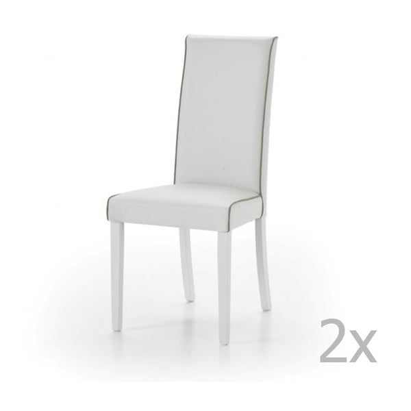 Zestaw 2 białych krzeseł drewnianych Castagnetti Ecco