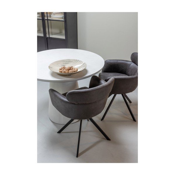 Ciemnobrązowy tapicerowany fotel jadalniany z podłokietnikami Fenne – WOOOD-image-1