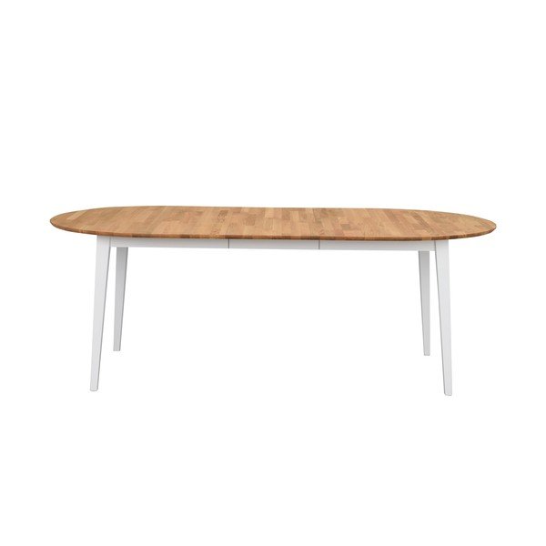Owalny stół rozkładany z drewna dębowego z białymi nogami Rowico Mimi, 170 x 105 cm-image-3
