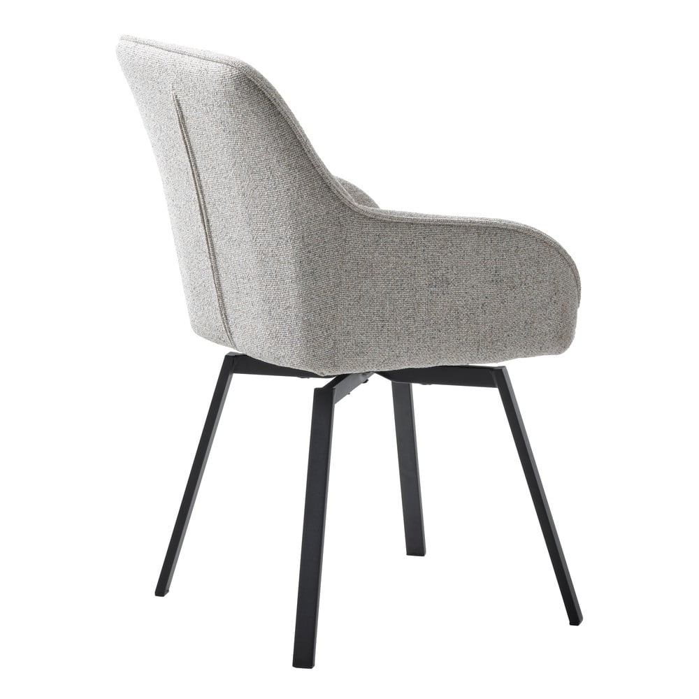 Jasnoszary tapicerowany fotel jadalniany z podłokietnikami Alma – Unique Furniture (zdjęcie 4)