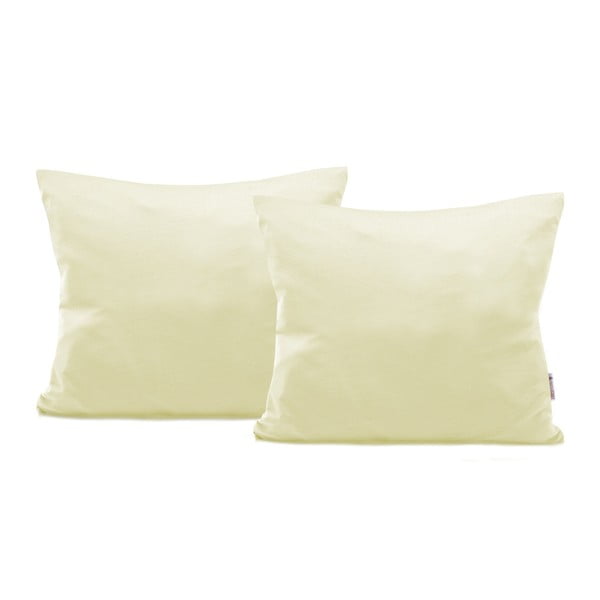 Komplet 2 kremowych bawełnianych poszewek na poduszki DecoKing Amber Cream, 50x60 cm