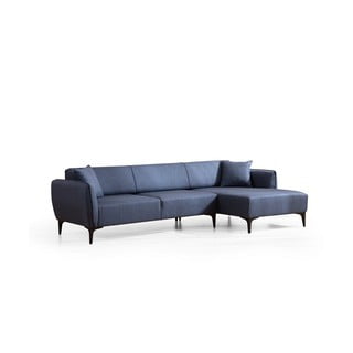 Niebieska sofa narożna Artie Belissimo, prawy narożnik
