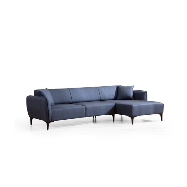 Niebieska sofa narożna Belissimo, prawy narożnik – Balcab Home