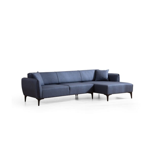 Niebieska sofa narożna Artie Belissimo, prawy narożnik