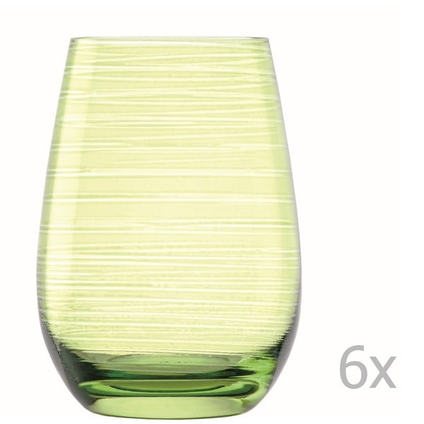 Zestaw 6 zielonych szklanek Stölzle Lausitz Twister, 465 ml