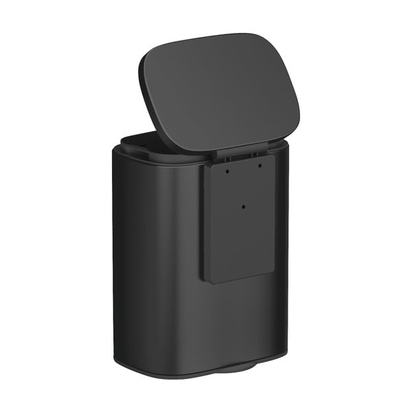 Czarny kosz na śmieci z nerezové oceli Wenko Sare-image-3